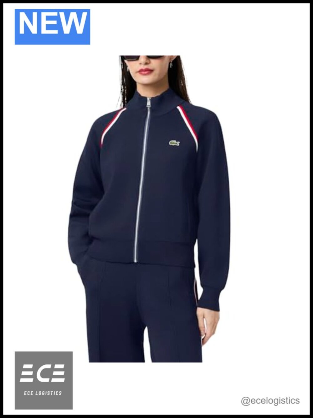 Lacoste Double Face Zip Up Cardigan Sweater Viscose Knit